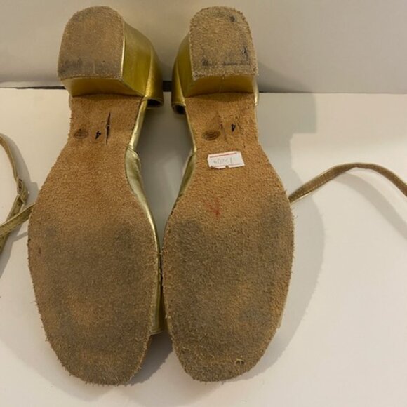 Dance Ballroom/ Latin shoes 1 1/2 inch Heel Gold Size 4 - Picture 6 of 11